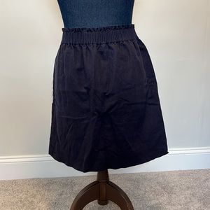J crew outlet linen-cotton sidewalk mini skirt navy size 2